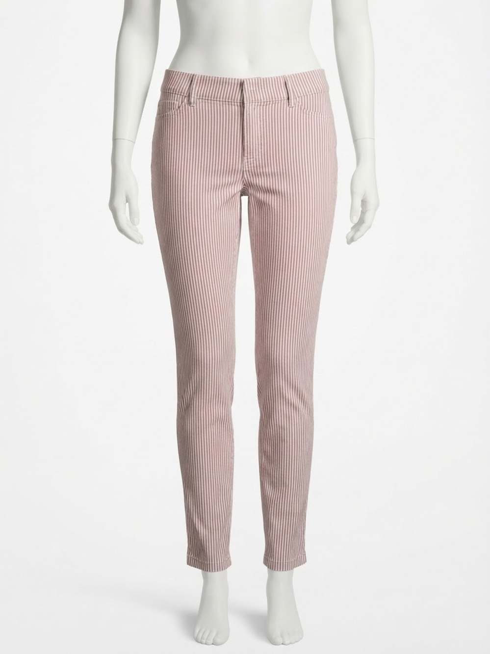 Old Navy Pixie Chino Ankle Pants Burgundy White Stripe Sz 2 Style 394866